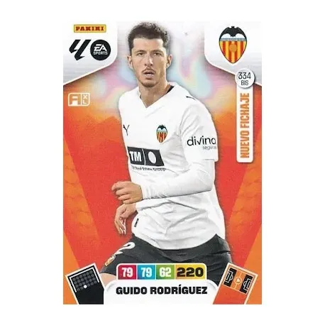Cromo Guido Rodríguez (Nuevo Fichaje) Valencia #334 bis