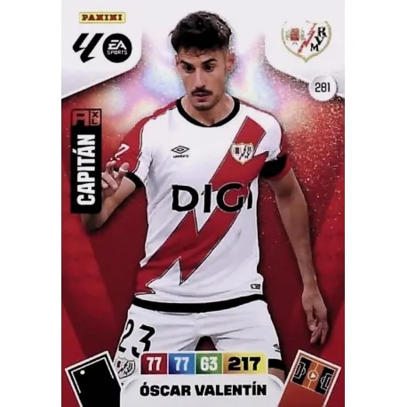 Cromo Óscar Valentín (Capitán) Rayo Vallecano #281